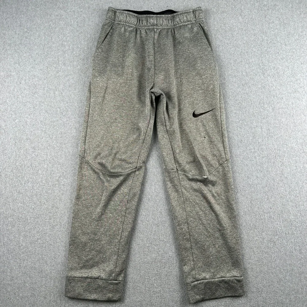 Nike Sweatpants Boys XL Gray Dri-Fit Fleece Athletic Joggers Tapered Leg